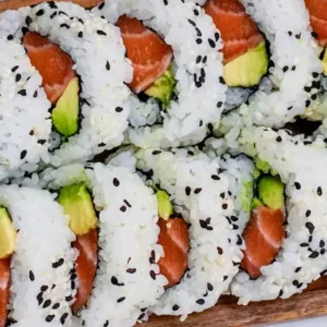 Raw Salmon & Avo Uramaki - The Bagel Co, Rose Bay
