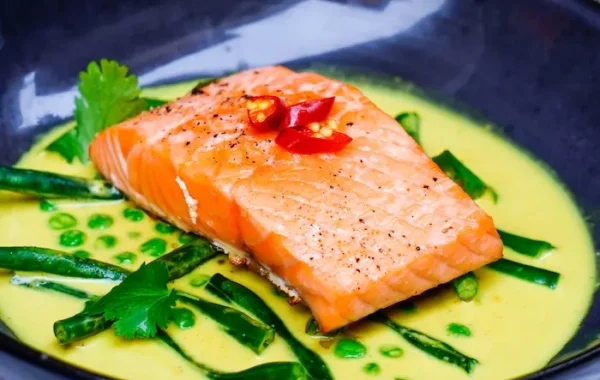 Salmon Curry from our LUNCH menu at The Bagel Co. Rose Bay